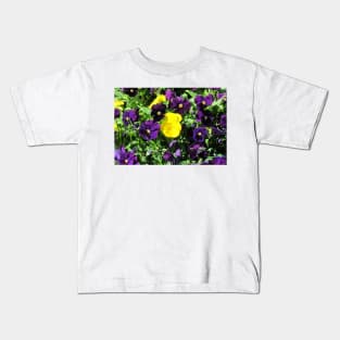 Purple And Yellow Flowers Kids T-Shirt